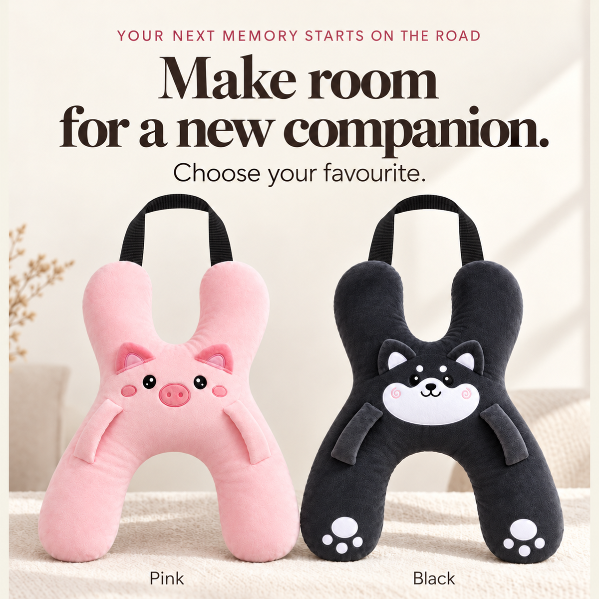 Hugger pillow for sleeping in the car